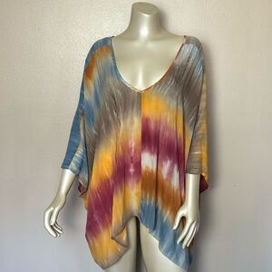 Women’s KARLIE one size flowy top tie dye rayon